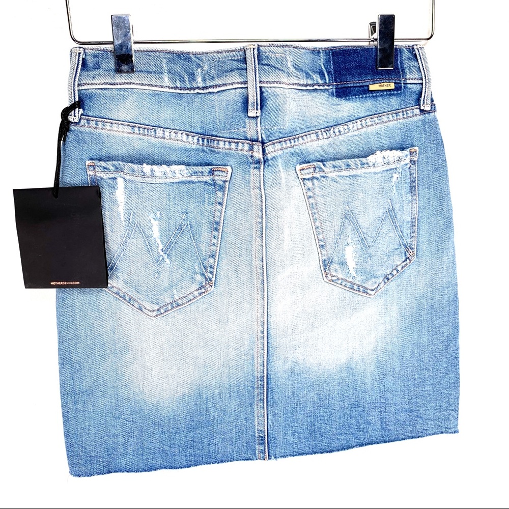 MOTHER High-Waist Frayed Embroidered Skirt - Picture 7 of 8